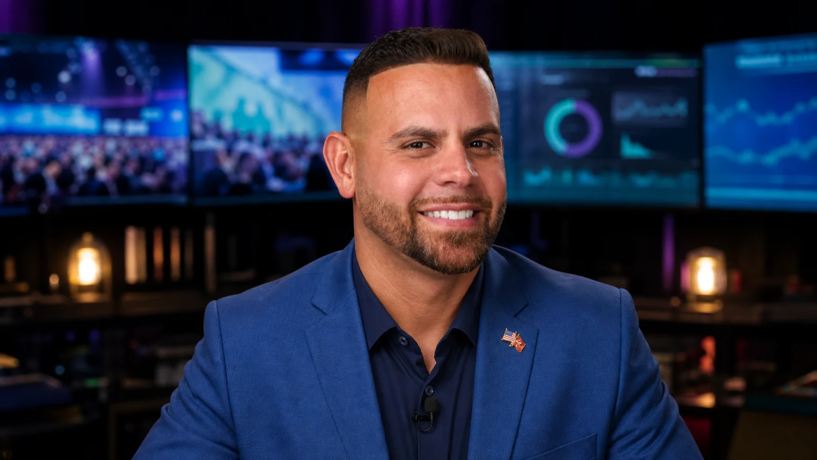 Carlos Vazquez live from an event broadcast studio